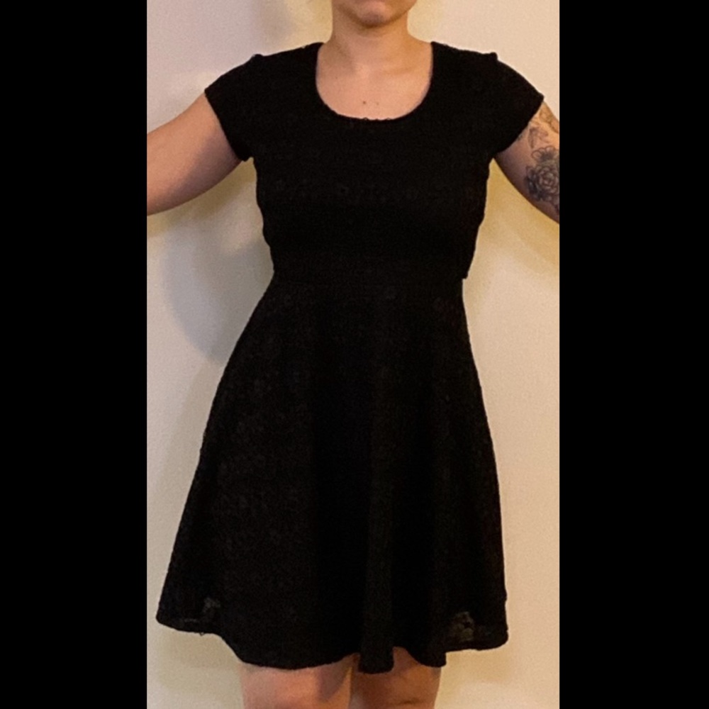 Black mid length dress